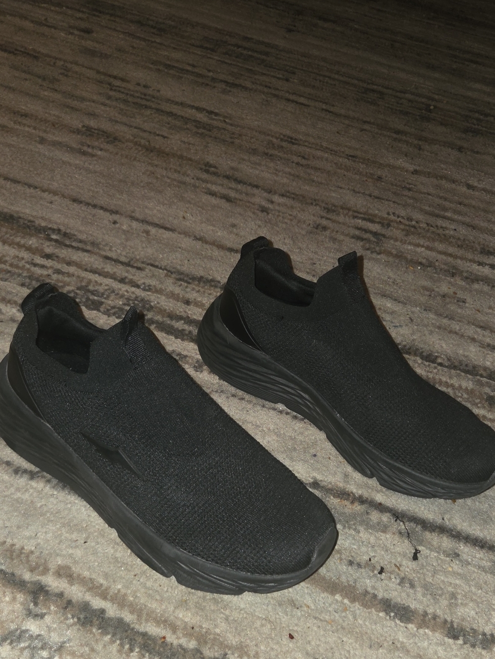 Avia Men's All-Black Slip-On Knit Sneakers